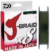 Плетеный шнур Daiwa J-Braid X8 Dark Green 150m 0,22mm 37,5Lb/17,0kg