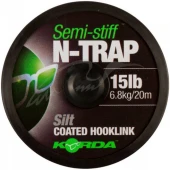 Поводковый материал в оболочке Korda N-TRAP Semi - Stiff Green 20lb/9,1kg