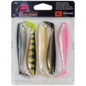 Силиконовая приманка Rage Ultra UV Zander Pro Shads Mixed Color Lure Pack 10cm x 5