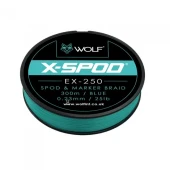 Плетенный шнур сподний/маркерный Wolf X-SPOD EX-250 Spod &amp; Marker Braid Blue 25lb/300m Blue 0,23mm 25lb