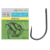 Крючки безбородые Korum Xpert Specialist Hooks Barbless Size 6