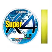 Шнур Duel Hardcore Super X4 200 м Hi-Vis Yellow 9.0 кг 0.19 мм #1.2 (H4307-Y)