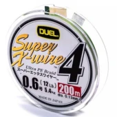 Шнур Duel Super X-Wire 4 200m 0.13mm 5.4kg 5Color Yellow Marking #0.6 (H3588N-5CR)