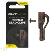 Безопасная клипса Avid Carp Outline FleckTone Pinned Lead Clips 10pcs