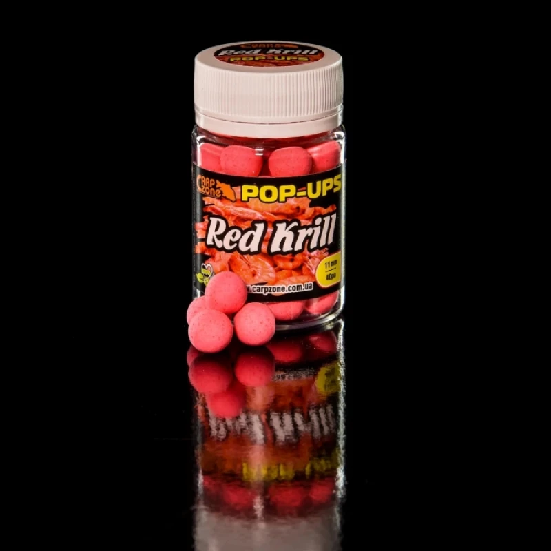Поп-ап CarpZone Pop-Ups Fluro Red Krill 11mm уп/40шт