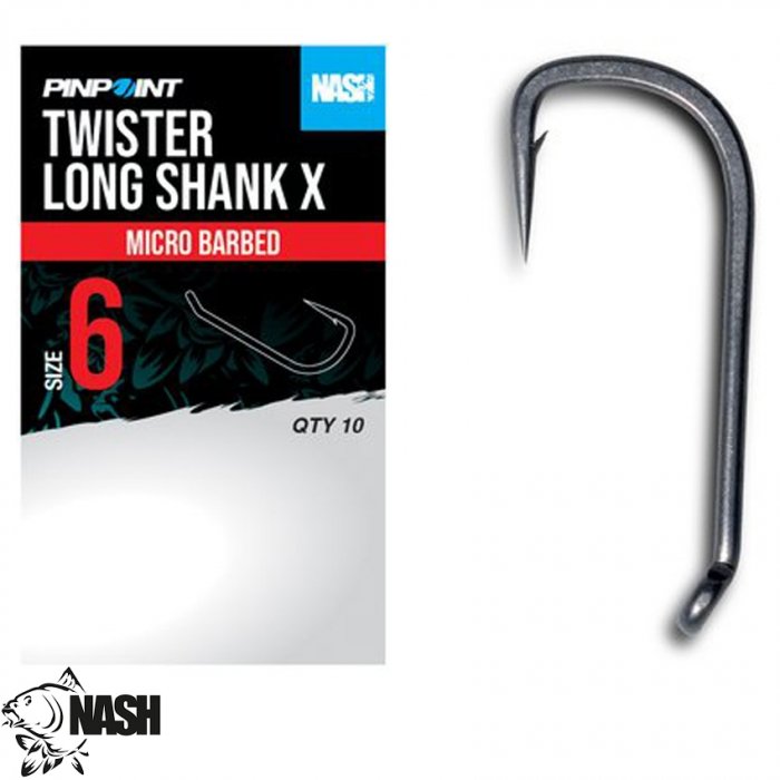 Крючки Nash Twister Long Shank X Hooks Size 6 10шт Крючки Nash Twister Long Shank X Hooks Size 6 10шт