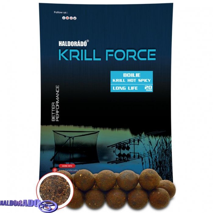 Бойлы Haldorado Krill Force Boilie Long Life Hot Spicy 20mm 700g