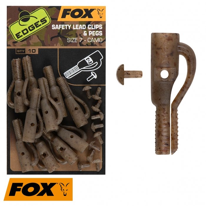 Безопасная клипса Fox Edges Camo lead clip + pegs Безопасная клипса Fox Edges Camo lead clip + pegs