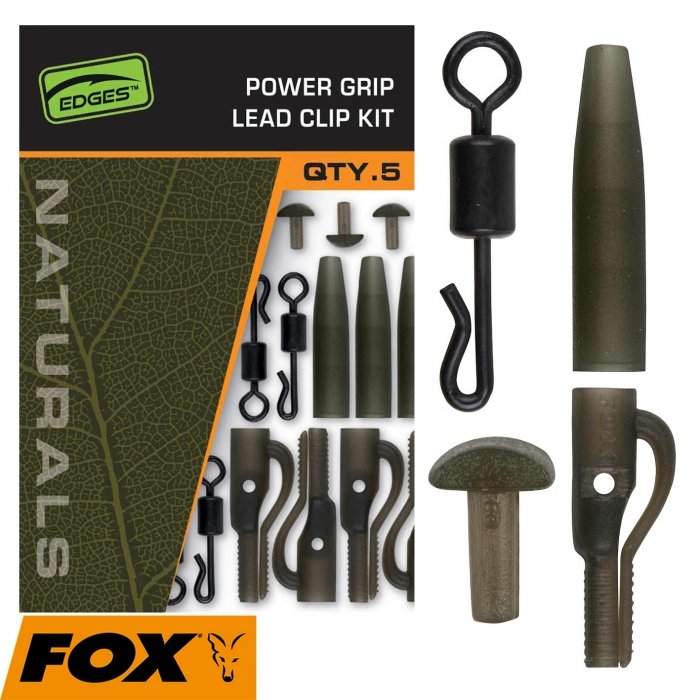 Безопасная клипса усиленная Fox Edges Naturals Power Grip Lead clip kit x 5 Безопасная клипса усиленная Fox Edges Naturals Power Grip Lead clip kit x 5